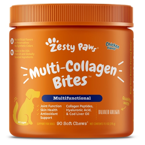 Zesty Paws Dog Multi-Collagen Bites Multifunctional Supplement Chicken