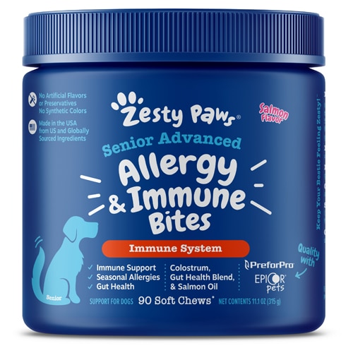 Zesty Paws Dog Senior Advanced Allergy & Immune Bites Salmon
