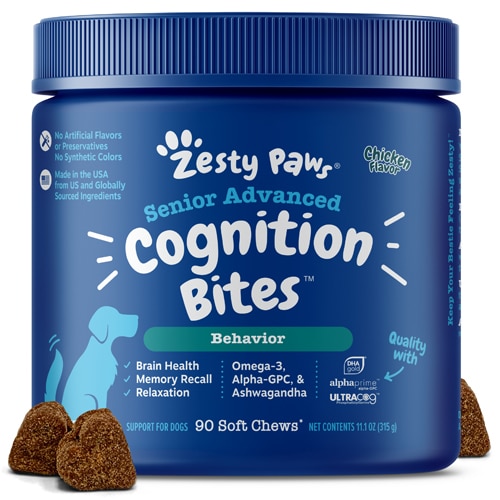 Zesty Paws Dog Senior Advanced Cognition Bites Chicken