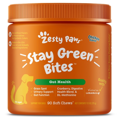 Zesty Paws Dog Stay Green Bites Gut Health Lawn Protection Chicken