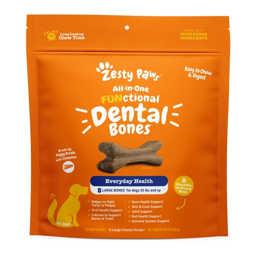 Zesty Paws Large Dog Dental Bones All-in-One FUNctional Chews