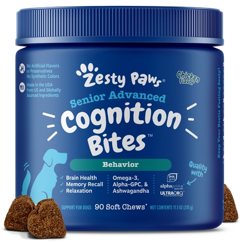 Zesty Paws Senior Advanced Cognition Bites Dogs Chicken