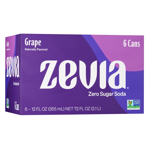 Zevia Non-GMO Zero Calorie Soda Grape