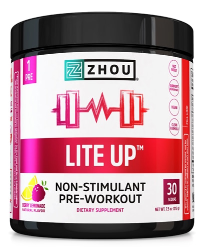 Zhou Lite Up - Non-Stimulant Pre-Workout Berry Lemonade