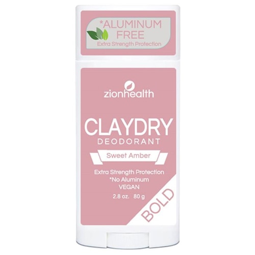 Zion Health Clay Dry Deodorant Aluminum Free Bold - Sweet Amber