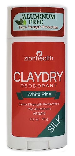 Zion Health Clay Dry Deodorant Aluminum Free Silk - White Pine