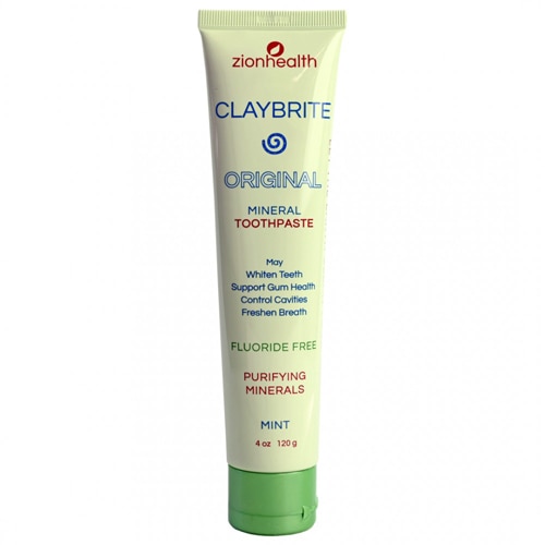 Zion Health ClayBrite Mineral Toothpaste Original Fluoride Free Mint