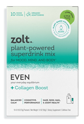 Zolt Plant-Powered Superdrink Mix - Even + Collagen Boost Lime Mint