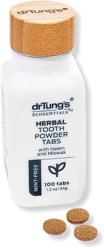 drTung's Herbal Tooth Powder Tablets With Neem and Miswak Mint Free