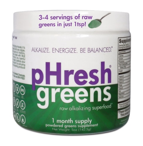 pHresh Products Greens Raw Alkalizing Superfood 1 Month Supply