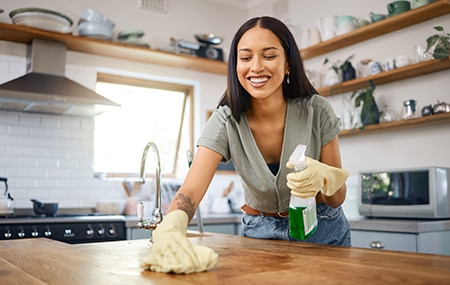 woman cleaning