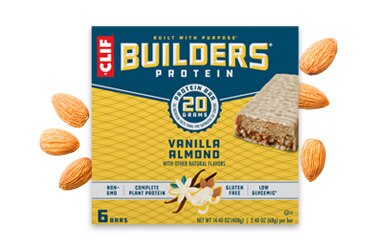 Participating items includes Clif Builders Protein Vanilla Almond
