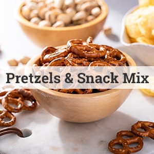 pretzels and snack mix